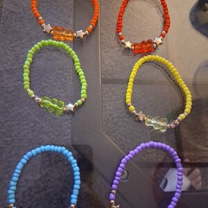 Colorful Beaded Kids Bracelets Set